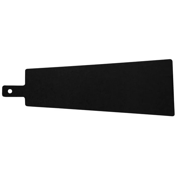 Cal-Mil 1535-24-13 Black Trapezoid Flat Bread Serving / Display Board With Handle - 23 3/4" X 8" X 1/4" 4 Cal-Mil 1535-24-13 Black Trapezoid Flat Bread Serving / Display Board With Handle - 23 3/4" X 8" X 1/4" - Image 2