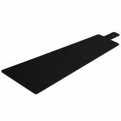 Cal-Mil 1535-24-13 Black Trapezoid Flat Bread Serving / Display Board With Handle - 23 3/4" X 8" X 1/4" 10 Cal-Mil 1535-24-13 Black Trapezoid Flat Bread Serving / Display Board With Handle - 23 3/4" X 8" X 1/4" -Acopa Shop 757440