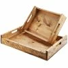 Cal-Mil 3454-1220-99 Madera 20 1/2" X 15" X 5 1/4" Wood Serving Tray With Handles