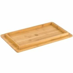 American Metalcraft BAM148 Rectangular Bamboo Platter - 14 1/2" X 8 1/4" -Acopa Shop 875794